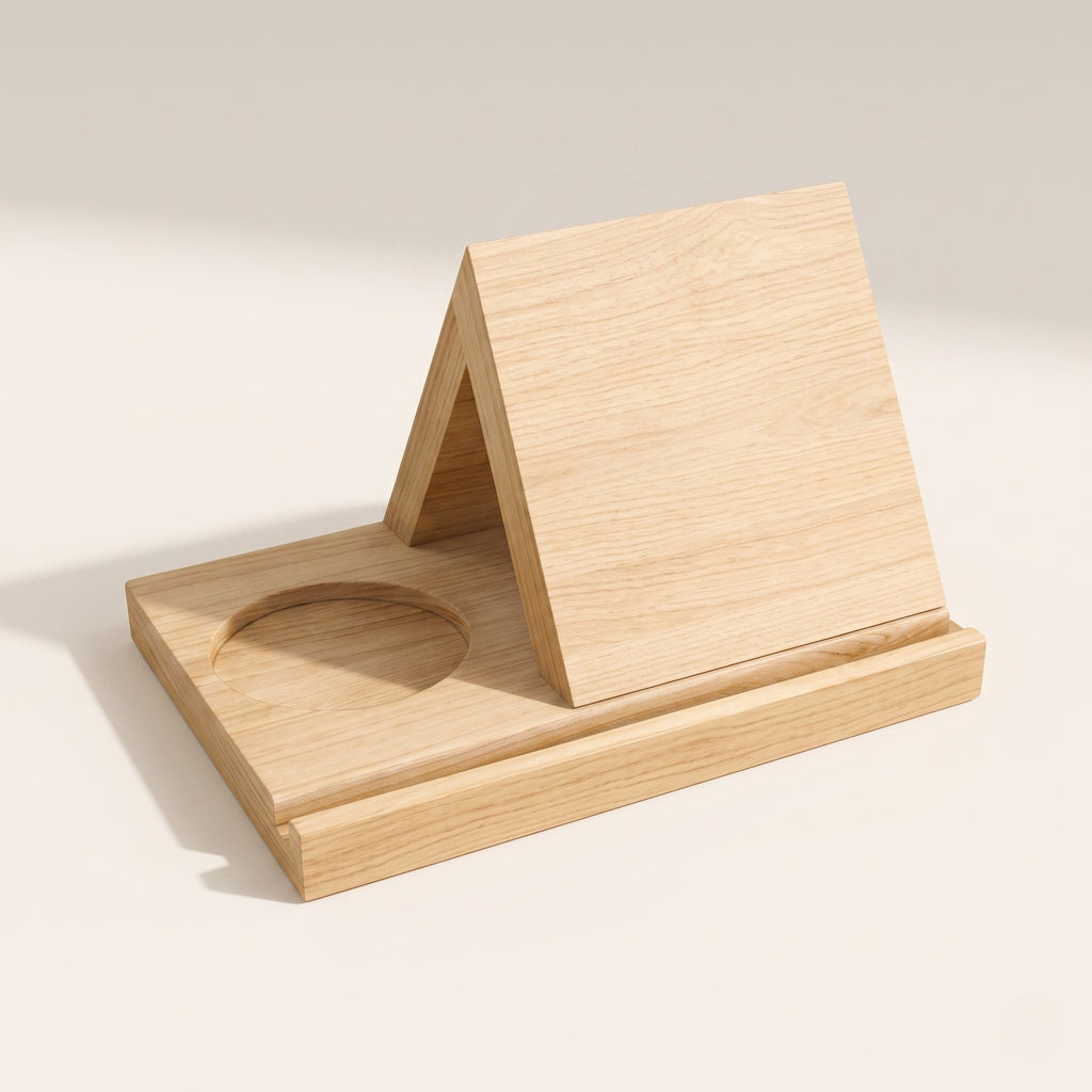 Triangle Wooden Book Holder, Solid Wood Book Rest, By1994