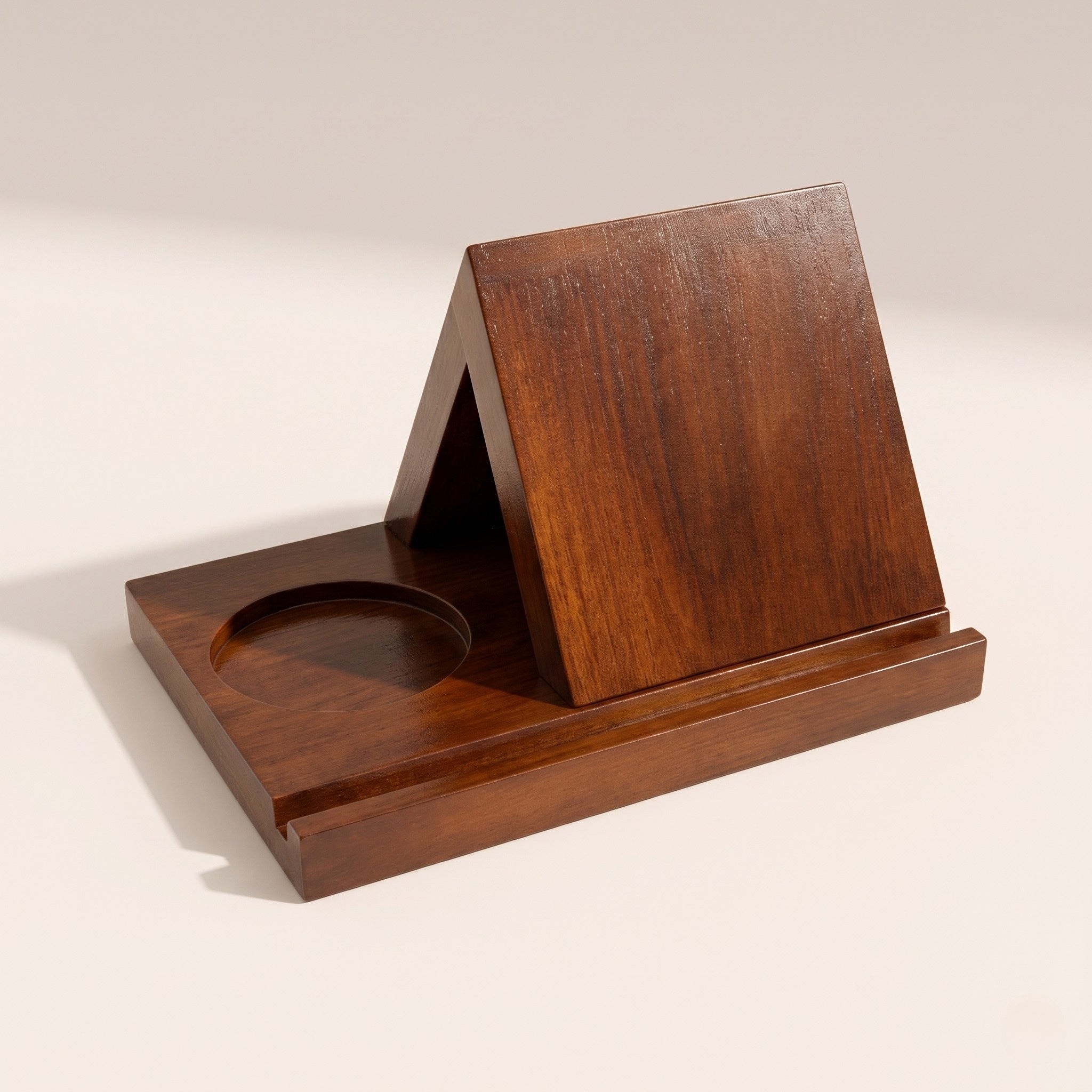 Triangle Wooden Book Holder, Solid Wood Book Rest, By1994