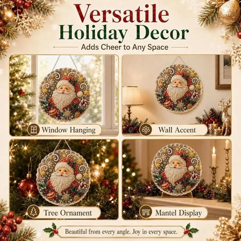 Christmas Pearl Bead Suncatcher DIY Kit, 3D Bead Art with Chain, Holiday Decor By1994