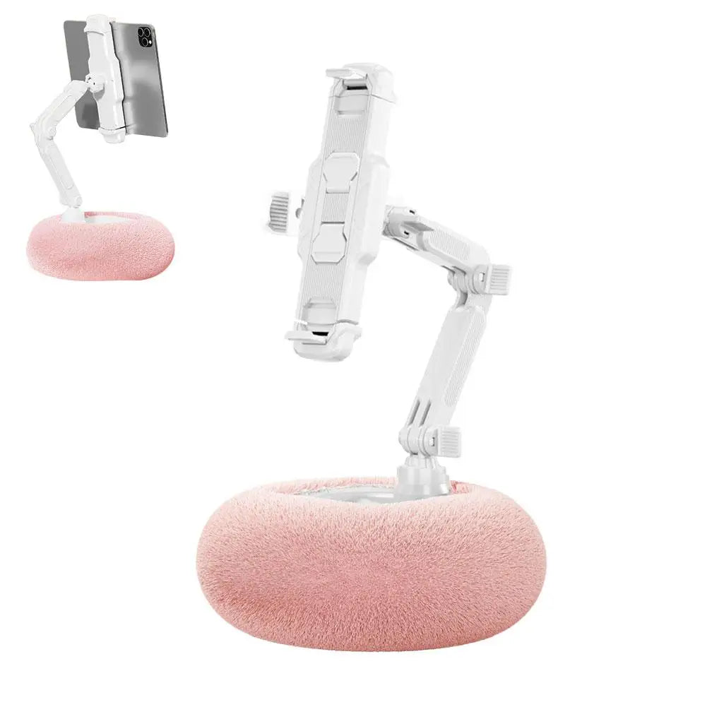 Plush Phone Holder Foldable Rotatable Car Sofa Bed Lazy Holder For Mobile Tablet Pillow Stand Adjustable For Reading On Bed