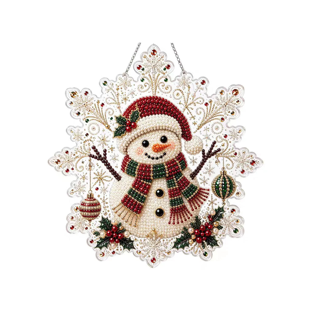 Christmas Pearl Bead Suncatcher DIY Kit, 3D Bead Art with Chain, Holiday Decor By1994