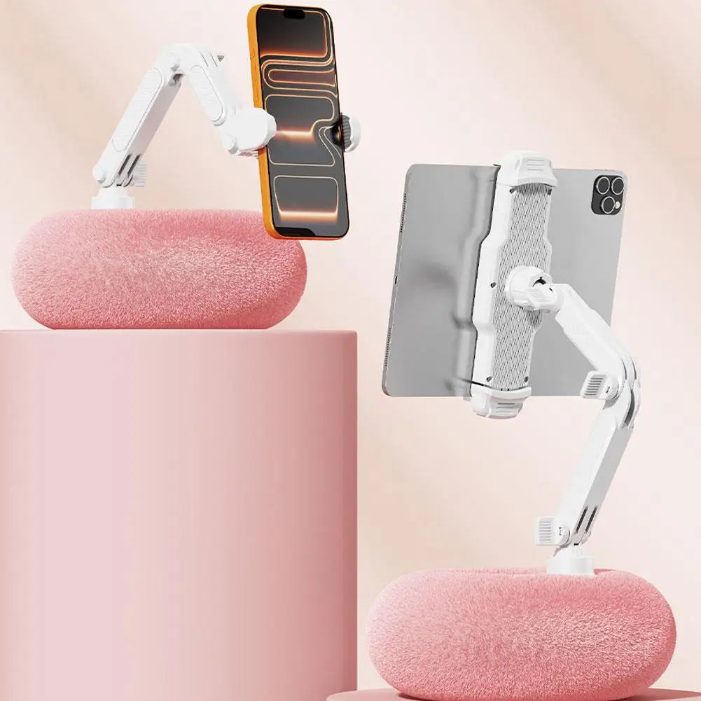 Plush Phone Holder Foldable Rotatable Car Sofa Bed Lazy Holder For Mobile Tablet Pillow Stand Adjustable For Reading On Bed