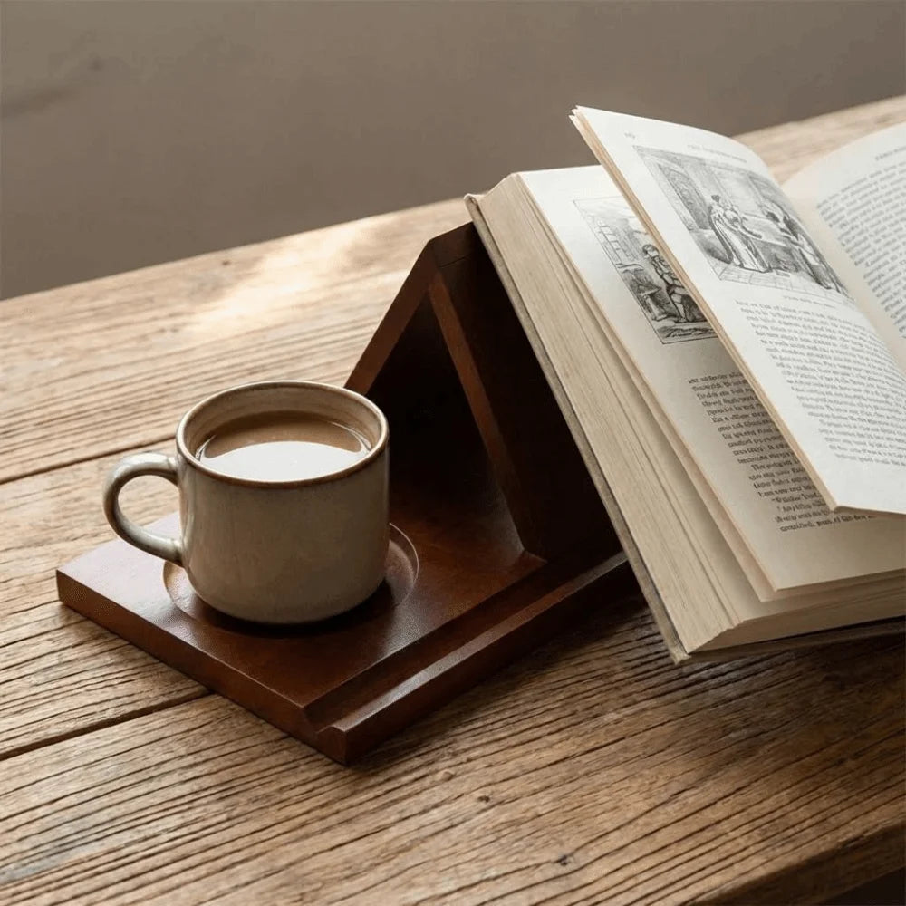 Triangle Wooden Book Holder, Solid Wood Book Rest, By1994