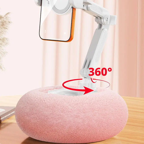 Plush Phone Holder Foldable Rotatable Car Sofa Bed Lazy Holder For Mobile Tablet Pillow Stand Adjustable For Reading On Bed