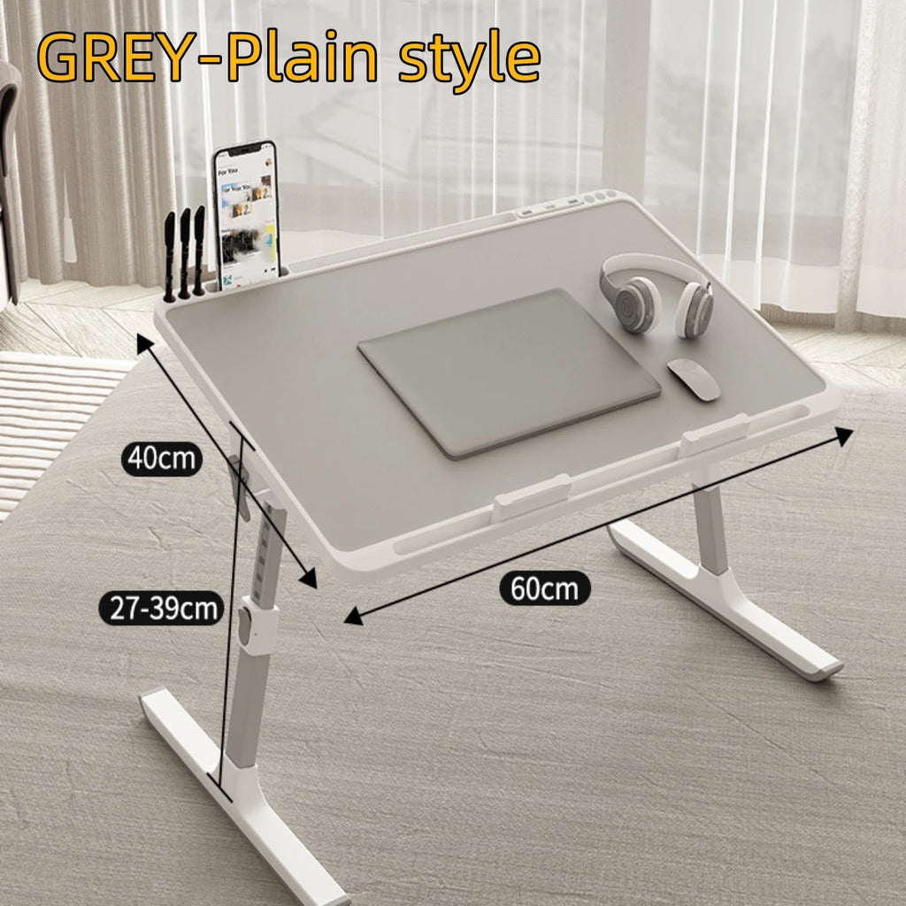 Adjustable Laptop Bed Tray Table Portable Standing Desk with Storage Drawer Foldable Lap Tablet for Sofa Comfortable Viewing
