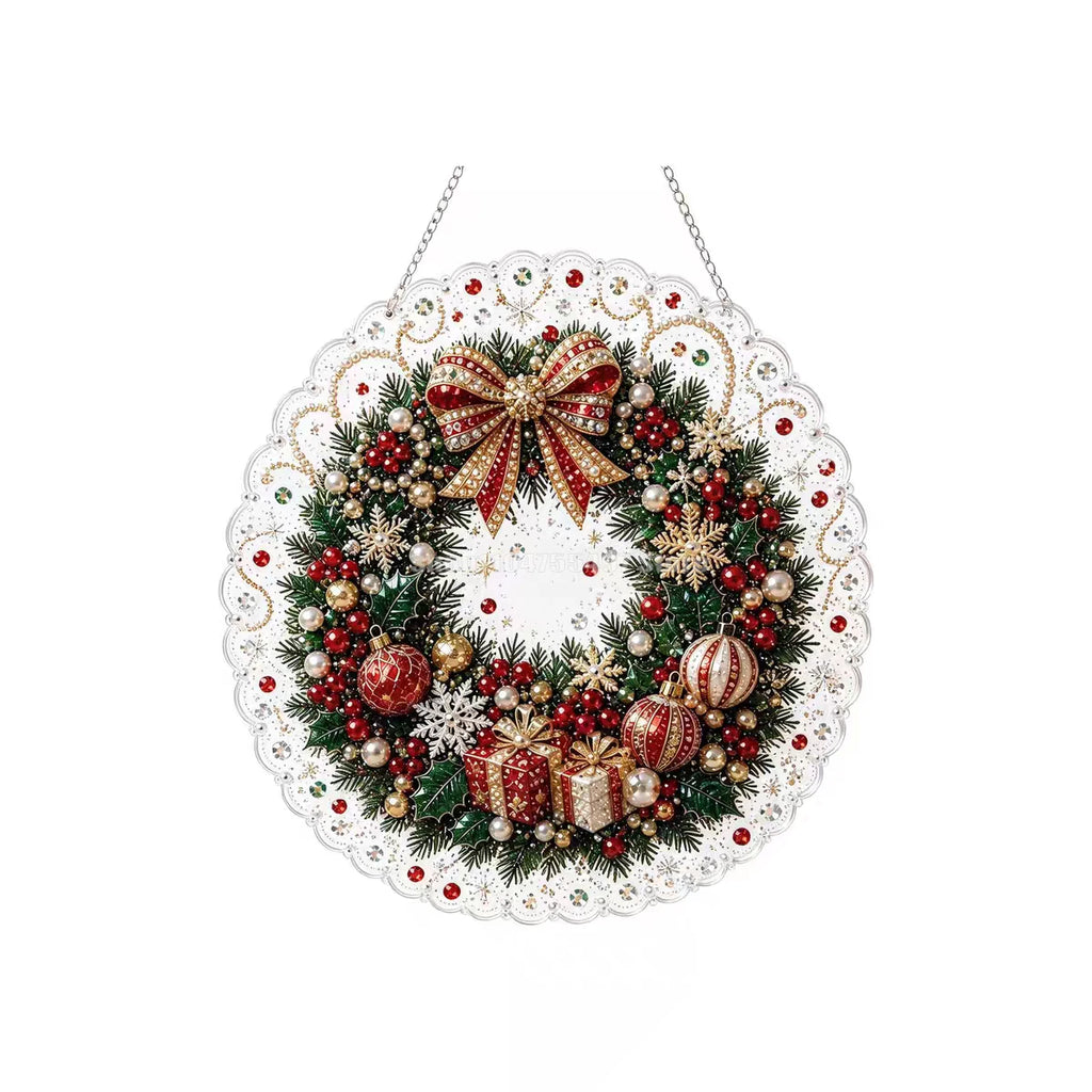 Christmas Pearl Bead Suncatcher DIY Kit, 3D Bead Art with Chain, Holiday Decor By1994