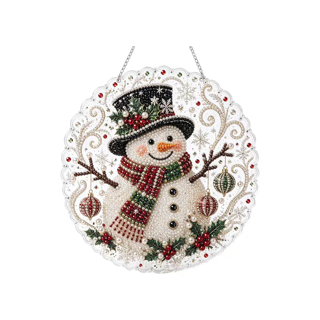 Christmas Pearl Bead Suncatcher DIY Kit, 3D Bead Art with Chain, Holiday Decor By1994