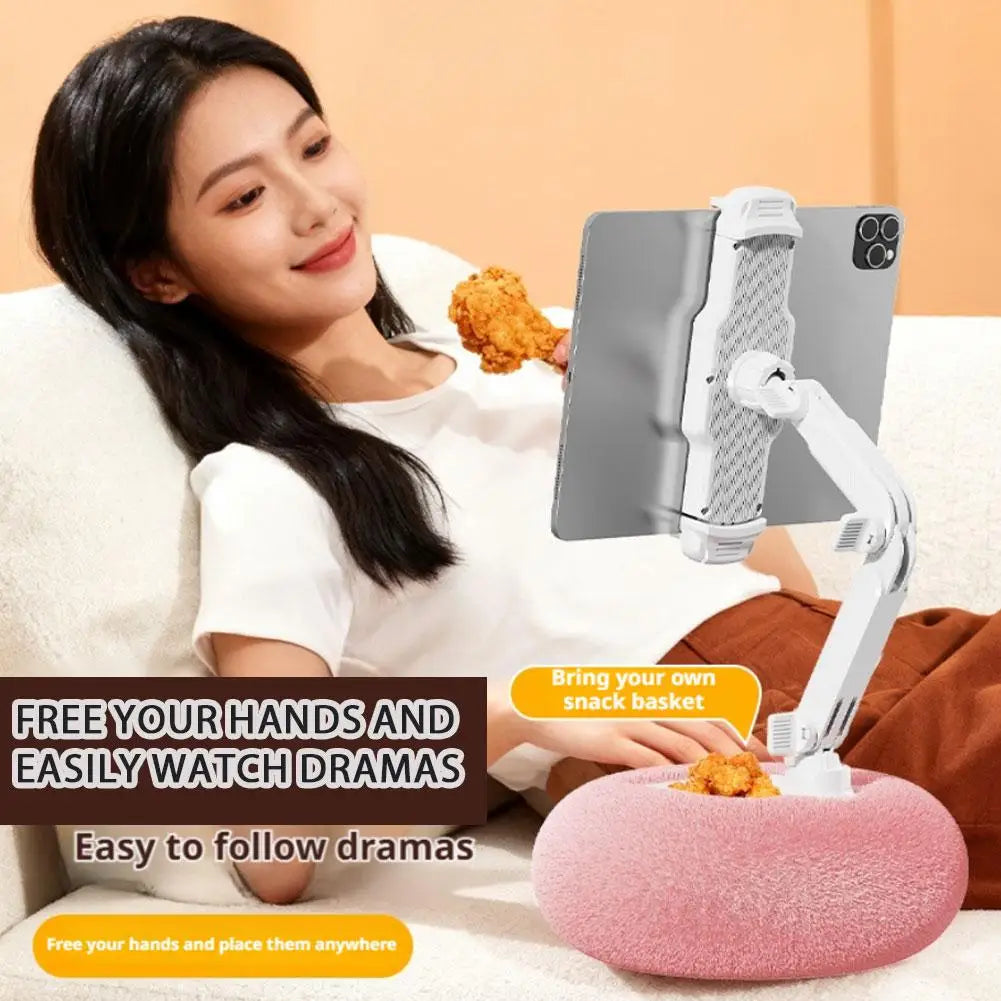 Plush Phone Holder Foldable Rotatable Car Sofa Bed Lazy Holder For Mobile Tablet Pillow Stand Adjustable For Reading On Bed